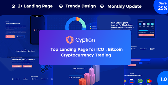 ico crypto bitcoin & cryptocurrency landing page html template nulled